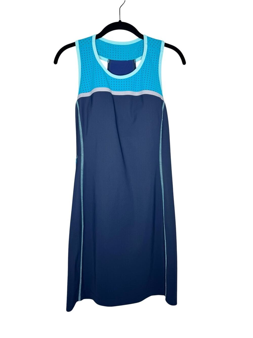 TITLE NINE / Twisted Sister blue perforated vented tank athletic dress / S